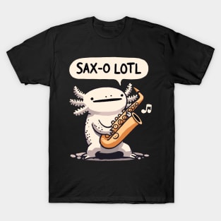 Saxolotl Axolotl Saxophone Design T-Shirt